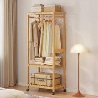Kelvenix Wooden Clothes Rail Hanging in Natural