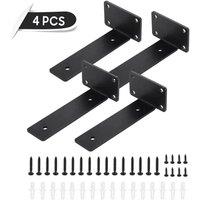 PAWNORA Floating Shelf Brackets 20CM 4PCS in Black