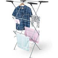 PAWNORA Folding Indoor Clothes Airer in Silver