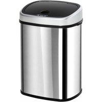 KORVIXA 48L Sensor Dustbin Touchless Trash Can Automatic Garbage Bin in Silver | Size: 100 cm x 100 cm