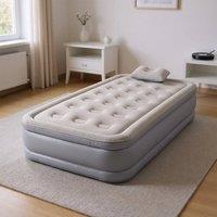 EONLION Single INFLATABLE HIGH RAISED AIR MATTRESS AIRBED BUILT in Grey
