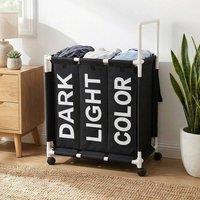 EONLION Laundry Basket Hamper Clothes Bin Organiser in Black | Size: 100 cm