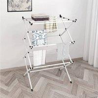 EONLION Foldable Clothes Airer Ajustable Laundry Drying Rack in White | Size: 100 cm