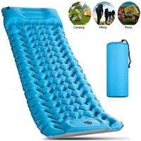 EONLION Camping Inflatable Mattress Air Mat Sleeping Pad Hiking in Blue