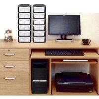PAWNORA 2 x 6 Tier Mini Drawer Tower Unit - Compact Plastic Storage Rack in Black