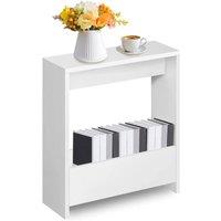 PAWNORA Furniture Storage Cabinet Living Room End Table Sofa in White | Size: 100 cm x 15 cm