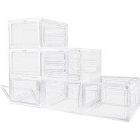 PAWNORA 6x Transparent Shoe Storage Boxes in Clear | Size: 100 cm x 15 cm