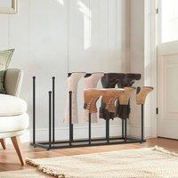 PAWNORA 6 Pair Steel Welly Boot Rack - Garden Free Standing Shoe in Black | Size: 100 cm x 15 cm