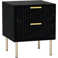 PAWNORA Bedside Table Bedside Cabinet in Black | Size: 100 cm x 15 cm