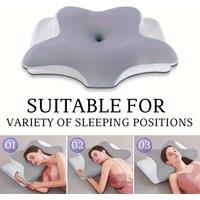 PAWNORA Pillow, Memory Foam Pillow Ergonomic Pillow Neck Support in Grey | Size: Cot