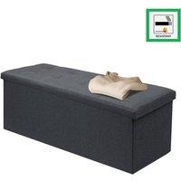 PAWNORA 110x38x38 Dark Grey Folding Ottoman Storage Bench Box Pouffe | Size: 100 cm x 15 cm