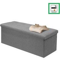 PAWNORA 110x38x38 Dark Grey Folding Ottoman Storage Bench Box Pouffe | Size: 100 cm x 15 cm