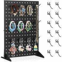 Kelvenix Black Metal Pegboard Display Stand With 12 Peg Hooks