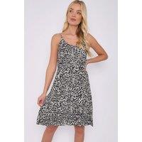 Love Sunshine Women's Blue Leopard Print White Strap Mini Dress | Size: 8