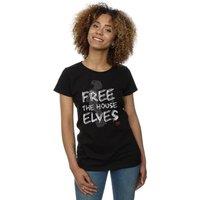 Harry Potter Women's Dobby Free The House Elves Cotton T-Shirt in Black | Size: Medium
