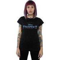 Disney Women's Frozen 2 Movie Logo Cotton T-Shirt in Black | Size: Medium