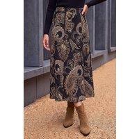 Roman Women's Paisley Print Skirt in Black | Size: 10