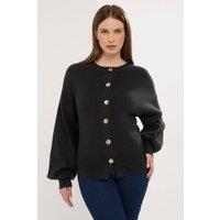 Star by Julien Macdonald Women's Knitted Button Cardigan in Black | Size: 22-24