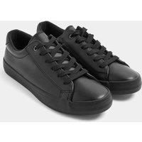 Yours Women's Slim Sole Trainers In Wide E Fit in Black | Size: 6E