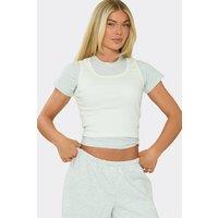 EGO Women's Short Sleeve Square Neck Vest in White | Size: 8