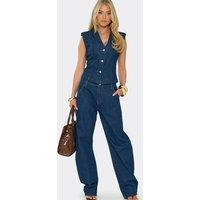 EGO Women's Denim Mid Rise Jeans in Dark Blue | Size: 8