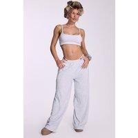EGO Women's Wide Leg Button Low Rise Joggers in Light Grey | Size: 6