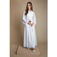 Coast Women's Embellished Trailing Foliage Wedding Dress in Ivory | Size: 16