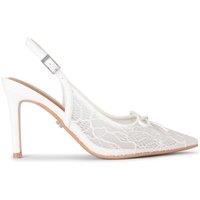 Carvela Women's 'Positano Lace Sling High' Fabric Heels in White | Size: 8