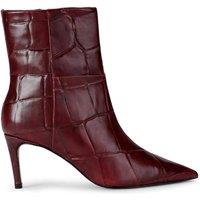 KG Kurt Geiger Women's 'Strict Ankle Boot' Croc Print Leather Boots in Wine | Size: 5