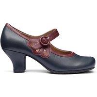 Hotter Women's Wide Fit 'Broadway' Vintage Heels in Navy | Size: 7