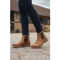 CATESBY ENGLAND Women's Olivia Premium Leather Boots in Taupe | Size: 8