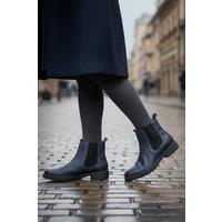CATESBY ENGLAND Women's Olivia Premium Leather Boots in Navy | Size: 7