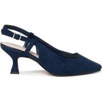 Paradox London Women's Fervora' Wide Fit Mid Heel Chisel Toe Sling Backs in Navy | Size: 5E