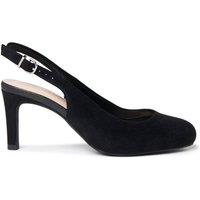 Paradox London Women's Gertie' Wide Fit Round Toe Stiletto Heel Slingback Shoes in Black | Size: 9E