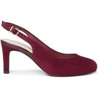 Paradox London Women's Gertie' Wide Fit Round Toe Stiletto Heel Slingback Shoes in Burgundy | Size: 6E