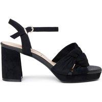 Paradox London Women's Nola' Wide Fit Block Heel Platform Sandals in Black | Size: 4E