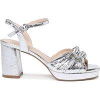 Paradox London Women's Liliane' Block Heel Platform Sandals in Silver | Size: 4