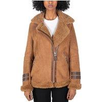 TruClothing Women's Sheepskin Flying Aviator Jacket in Camel | Size: Large