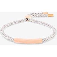 T.H.Baker Women's Rosa Lea Grey Cord Bar Toggle Bracelet AM-2THB033606 in Rose Gold | Size: Adjustable