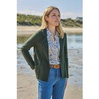 WoolOvers Women's Moss Stitch Cotton Jacket in Green | Size: Small