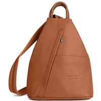 Woodland Leathers Women's Women's Italian Leather Convertible Backpack in Tan