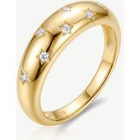 MUCHV Women's Gold Moissanite Star Dome Ring | Size: Medium