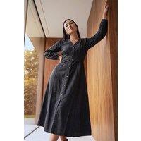 Roman Women's Button Through Midi Dress in Black | Size: 20