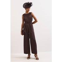 Phase Eight Women's Janine Spot Jumpsuit in Chocolate | Size: 20