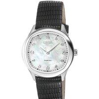 Gevril Women's Morcote Swiss Diamond Watch White MOP Leather Watch in Black