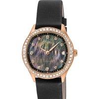 Gevril Women's Morcote Swiss Diamond Watch Black MOP Black Leather Strap