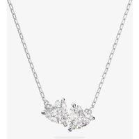 Swarovski Women's Attract Soul White Crystal Two Heart Necklace 5517117 in Silver | Size: Adjustable