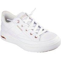 Skechers Women's Arch Fit Arcade Meet Ya There Canvas Slip-On Trainers in White | Size: 8