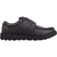 ABSOLUTE FOOTWEAR Boy's Kids Easy Fasten Touch & Close Formal School Shoes in Black | Size: Infant 12