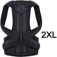 NESTLUNE XXL(39-43inch) Posture Corrector Lumbar Brace Full Back Support in Black | Size: 0-1 m